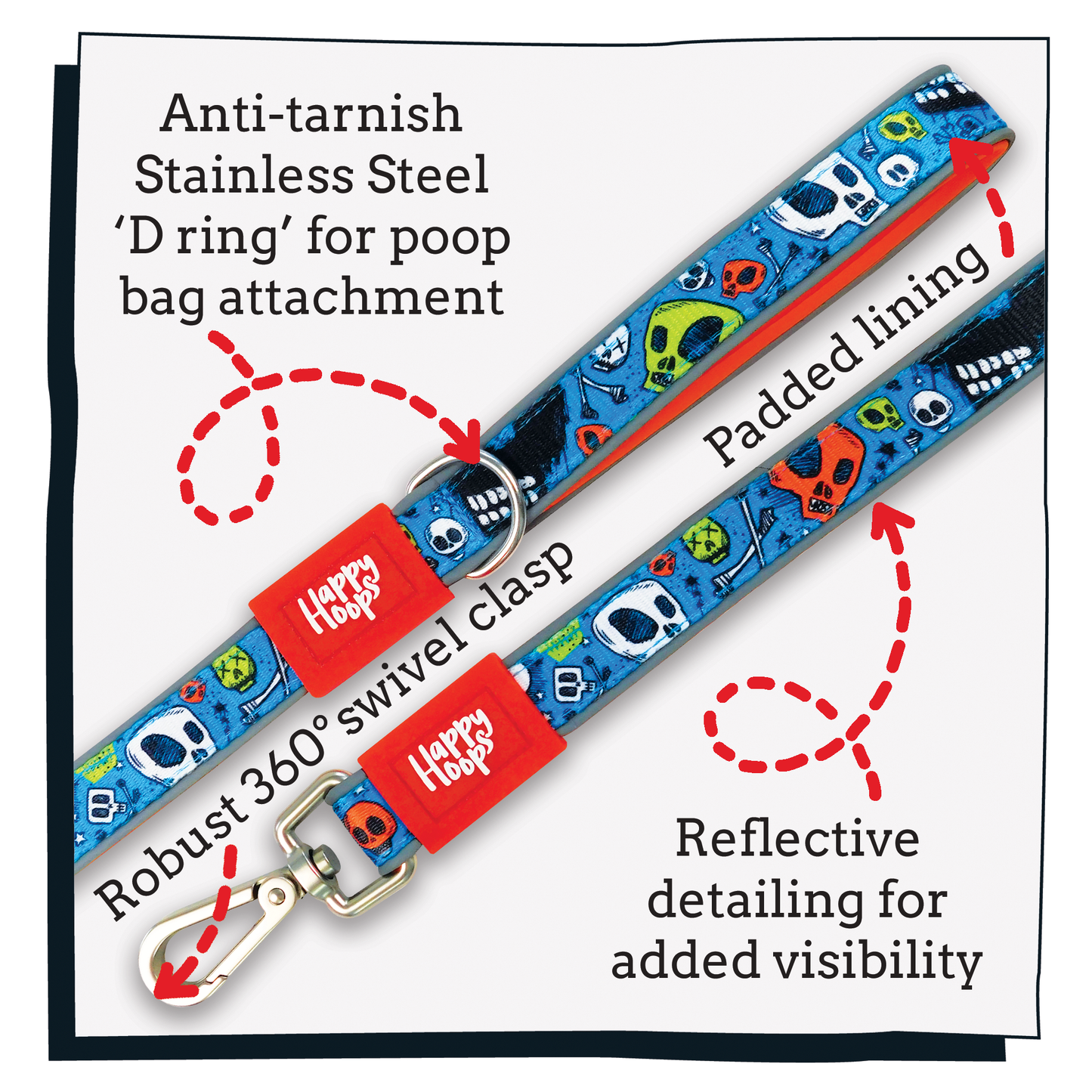 'Bad to the Bone' Dog Lead