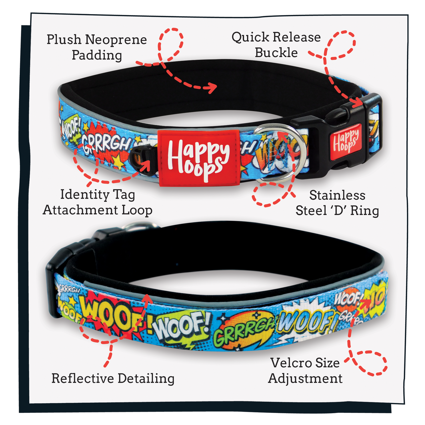 'Woof' Dog Collar