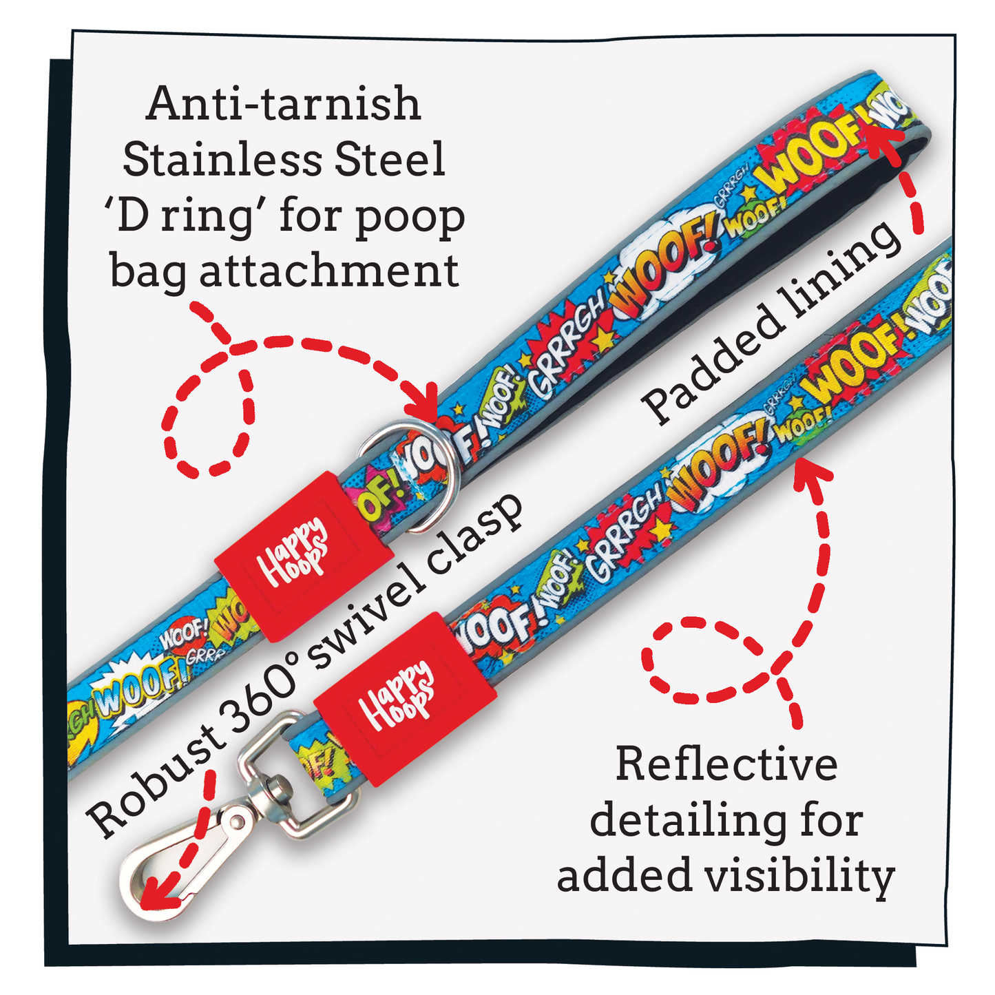 'Woof' Dog Lead