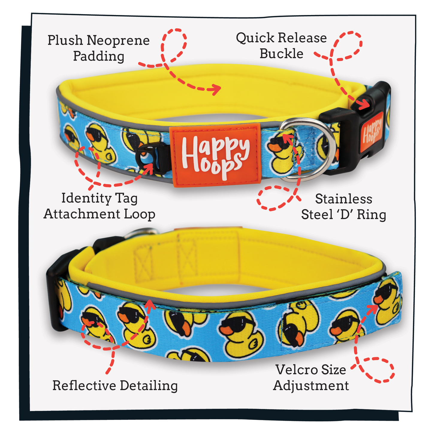 Happy Hoops 'Cool as Duck' dog collar product benefits